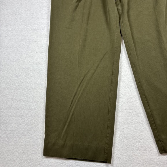 Tommy Bahama Men's Silk Pleated Dress Pants 36x27 Khaki Green Relaxed Fit - Picture 2 of 14